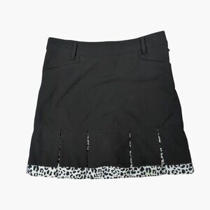 Daily Sports Womens Size 4 Golf Skort Black Leopard Pleated Performance Apparel